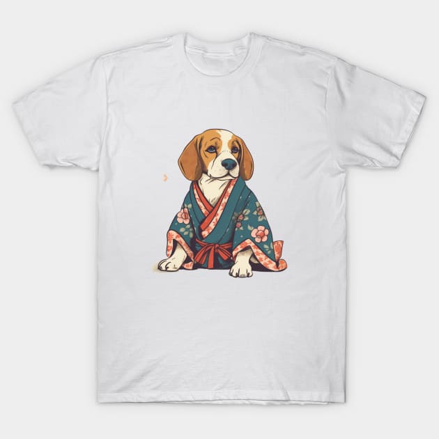 Beagle in a Kimono T-Shirt by ModernStyle610